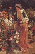 John Frederick Lewis In the Bey's Garden Asia Minor (mk32) oil painting on canvas